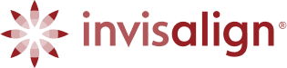 Red flowering Invisalign® logo with “Invisalign®” beside it